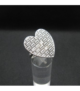 R002102 Stylish Filigree Sterling Silver Ring Heart Genuine Solid Stamped 925 Empress